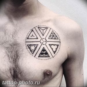 фото тату треугольник с кругом 11.12.2018 №057 - triangle with - tattoo-photo.ru